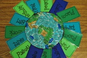 Students chose words from the Earth pile. 