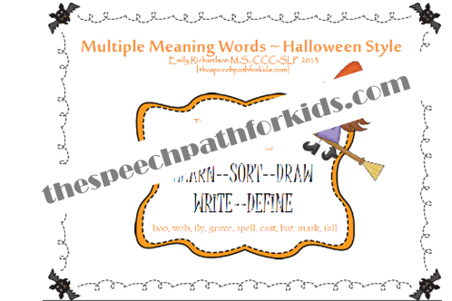 Multiple Meaning Words: Halloween Style